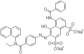 CAS # 6417-36-3, Mordant Red 21, Acid mordant Red 21, Disodium 4-(benzoylamino)-6-[[4-[(ethyl-1-naphthylamino)carbonyl]phenyl]azo]-5-hydroxynaphthalene-1,7-disulphonate