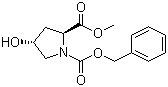 structure of CAS# 64187-48-0, 1-Benzyl 2-methyl (2S,4R)-4-hydroxypyrrolidine-1,2-dicarboxylate