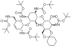 CAS 登录号：64271-33-6, O-4,6-O-环己基亚基-3-脱氧-3-[[(1,1-二甲基乙氧基)羰基]氨基]-α-D-吡喃葡萄糖基-(1→6)-O-[2,3,4,6-四脱氧-2,6-双[[(1,1-二甲基乙氧基)羰基]氨基]-α-D-赤式-己-3-烯并吡喃糖基-(1→4)]-2-脱氧-N1,N3-双[(1,1-二甲基乙氧基)羰基]-D-链霉胺