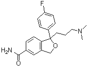 structure of CAS# 64372-56-1, 1-[3-(Dimethylamino)propyl]-1-(4-fluorophenyl)-1,3-dihydro-5-isobenzofurancarboxamide