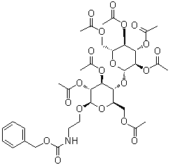 CAS # 64448-40-4, [2-[[2,3,6-Tri-O-acetyl-4-O-(2,3,4,6-tetra-O-acetyl-beta-D-glucopyranosyl)-beta-D-glucopyranosyl]oxy]ethyl]carbamic acid phenylmethyl ester