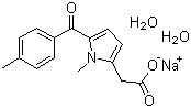 CAS # 64490-92-2, Sodium tolmetin dihydrate, 1-Methyl-5-(p-toluoyl)pyrrole-2-acetic acid sodium salt dihydrate