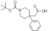 structure of CAS# 644982-20-7, 4-(羧甲基)-4-苯基哌啶-1-羧酸叔丁酯
