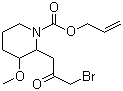 2-(3-溴-2-羰基丙基)-3-甲氧基-1-哌啶酸 2-丙烯醇酯分子结构 (CAS 64544-00-9)