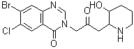 CAS 登录号：64544-01-0, 7-溴-6-氯-3-[3-(3-羟基-2-哌啶基)-2-氧代丙基]-4(3H)-喹唑啉酮