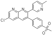 structure of CAS# 646459-41-8, 6-氯-2-(6-甲基-3-吡啶基)-3-[4-(甲基磺酰基)苯基]-1,8-萘啶