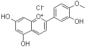 structure of CAS# 64670-94-6, 5,7-二羟基-2-(3-羟基-4-甲氧基苯基)-1-苯并吡喃鎓氯化物