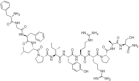CAS # 64704-41-2, Granuliberin R, L-Phenylalanylglycyl-L-phenylalanyl-L-leucyl-L-prolyl-L-isoleucyl-L-tyrosyl-L-arginyl-L-arginyl-L-prolyl-L-alanyl-L-serinamide