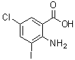 structure of CAS# 64724-23-8, 2-氨基-5-氯-3-碘苯甲酸