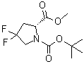 structure of CAS# 647857-74-7, (2R)-4,4-二氟-1,2-吡咯烷二甲酸 1-叔丁基 2-甲基酯