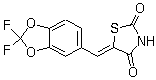 CAS # 648449-76-7, AS 604850, 5-[(2,2-Difluoro-1,3-benzodioxol-5-yl)methylene]thiazolidine-2,4-dione
