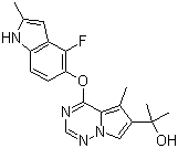 structure of CAS# 649736-30-1, 4-(4-氟-2-甲基-1H-吲哚-5-氧基)-alpha,alpha,5-三甲基吡咯并[2,1-f][1,2,4]三嗪-6-甲醇