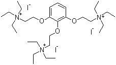 CAS # 65-29-2, Gallamine triethiodide, 2-[2,6-Bis(2-triethylazaniumylethoxy)phenoxy]ethyl-triethylazanium triiodide