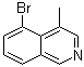 structure of CAS# 651310-24-6, 5-溴-4-甲基异喹啉