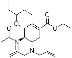 CAS # 651324-09-3, Ethyl (3R,4R,5S)-4-N-Acetylamino-5-N,N-diallylamino-3-(1-ethylpropoxy)-1-cyclohexene-1-carboxylate
