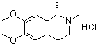 CAS # 65140-22-9, (-)-Carnegine hydrochloride, (1S)-1,2,3,4-Tetrahydro-6,7-dimethoxy-1,2-dimethylisoquinoline hydrochloride (1:1)