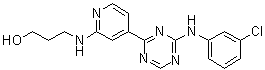 CAS # 652153-35-0, 3-[[4-[4-[(3-Chlorophenyl)amino]-1,3,5-triazin-2-yl]-2-pyridinyl]amino]-1-propanol
