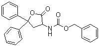 CAS # 65427-46-5, (Tetrahydro-2-oxo-5,5-diphenyl-3-furanyl)carbamic acid phenylmethyl ester, NSC 297125