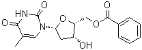 structure of CAS# 65475-51-6, 1-(5-O-苯甲酰基-2-脱氧-beta-D-苏式-呋喃戊糖基)-5-甲基-2,4(1H,3H)-嘧啶二酮