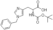 structure of CAS# 65717-64-8, N-Boc-1-苯甲基-D-组氨酸