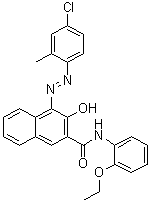 CAS # 65907-69-9, C.I. Disperse Red 220, 4-[2-(4-Chloro-2-methylphenyl)diazenyl]-N-(2-ethoxyphenyl)-3-hydroxy-2-naphthalenecarboxamide, C.I. 12476