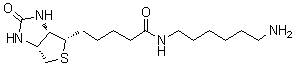 structure of CAS# 65953-56-2, (3aS,4S,6aR)-N-(6-Aminohexyl)hexahydro-2-oxo-1H-thieno[3,4-d]imidazole-4-pentanamide