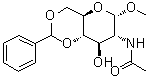 CAS # 6619-04-1, Methyl 2-acetamido-2-deoxy-4,6-O-benzylidene-alpha-D-glucopyranoside, Methyl 2-acetamido-4,6-O-benzylidene-2-deoxy-alpha-D-glucopyranoside, NSC 75588
