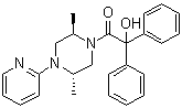 CAS 登录号：6634-37-3, 反式-1-(羟基二苯基乙酰基)-2,5-二甲基-4-(2-吡啶基)哌嗪