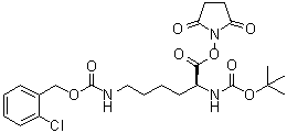 structure of CAS# 66438-39-9, N6-[[(2-Chlorophenyl)methoxy]carbonyl]-N2-[(1,1-dimethylethoxy)carbonyl]-L-lysine 2,5-dioxo-1-pyrrolidinyl ester