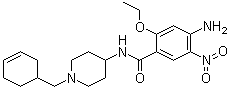 CAS # 66564-14-5, Cinitapride, 4-Amino-N-[1-(3-cyclohexen-1-ylmethyl)-4-piperidinyl]-2-ethoxy-5-nitrobenzamide