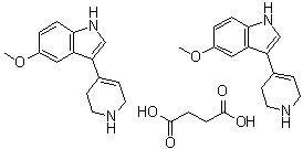 structure of CAS# 66611-27-6, 5-甲氧基-3-(1,2,3,6-四氢-4-吡啶基)-1H-吲哚半琥珀酸盐