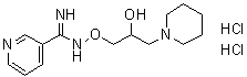 structure of CAS# 66611-37-8, N-[2-羟基-3-(1-哌啶基)丙氧基]-3-吡啶甲脒二盐酸盐