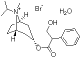 CAS 登录号：66985-17-9, 异丙托溴铵, 溴化异丙托品, 3-(3-羟基-1-氧代-2-苯基丙氧基)-8-甲基-8-(1-甲基乙基)-8-氮杂双环(3.2.1)辛烷溴化物