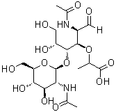 CAS 登录号：67068-85-3, 2-(乙酰氨基)-4-O-[2-(乙酰氨基)-2-脱氧-beta-D-吡喃葡萄糖基]-3-O-(1-羧基乙基)-2-脱氧-D-葡萄糖