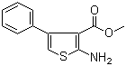 structure of CAS# 67171-55-5, Methyl 2-amino-4-phenylthiophene-3-carboxylate