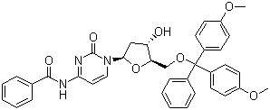 structure of CAS# 67219-55-0, 5'-O-(4,4'-二甲氧基三苯基)-N(4)-苯甲酰基-2'-脱氧胞苷