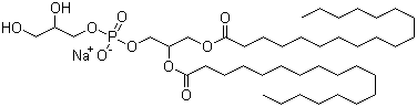 CAS # 67232-82-0, Distearoyl phosphatidylglycerole sodium salt, 1,2-Distearoyl-sn-glycero-3-phospho-rac-(1-glycerol) sodium salt, Octadecanoic acid 1-[[[(2,3-dihydroxypropoxy)hydroxyphosphinyl]oxy]methyl]-1,2-ethanediyl ester monosodium salt
