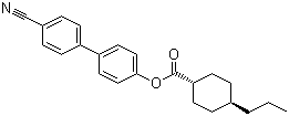 structure of CAS# 67284-57-5, 反式-4-丙基环己基甲酸 4'-氰基[1,1'-联苯基]-4-基酯