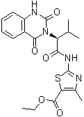 structure of CAS# 672926-32-8, 2-[[(2S)-2-(1,4-二氢-2,4-二氧代-3(2H)-喹唑啉基)-3-甲基-1-氧代丁基]氨基]-4-甲基-5-噻唑羧酸乙酯