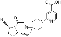 CAS # 676559-83-4, ABT 279, 2-[4-[[2-[(2S,5R)-2-Cyano-5-ethynyl-1-pyrrolidinyl]-2-oxoethyl]amino]-4-methyl-1-piperidinyl]-4-pyridinecarboxylic acid
