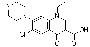 CAS # 67681-84-9, 1-Ethyl-6-chloro-1,4-dihydro-4-oxo-7-(1-piperazinyl)-3-quinolinecarboxylic acid
