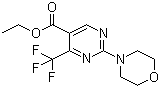 structure of CAS# 677706-89-7, 2-(4-Morpholinyl)-4-(trifluoromethyl)-5-pyrimidinecarboxylic acid ethyl ester