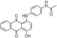 CAS 登录号：67905-17-3, 溶剂蓝 122, 透明蓝 R, 透明蓝 2RA, N-[4-[(4-羟基蒽醌-1-基)氨基]苯基]乙酰胺