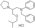 CAS # 68099-86-5, Bepridil hydrochloride, Bepricor, Cordium, Vascor, beta-[(2-Methylpropoxy)methyl]-N-phenyl-N-(phenylmethyl)-1-pyrrolidineethanamine hydrochloride