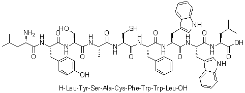 CAS # 681014-40-4, L-Leucyl-L-tyrosyl-L-seryl-L-alanyl-L-cysteinyl-L-phenylalanyl-L-tryptophyl-L-tryptophyl-L-leucine