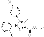 CAS # 681178-99-4, 1-(2-Chlorophenyl)-5-(4-chlorophenyl)-4-methyl-1H-pyrazole-3-carboxylic acid ethyl ester