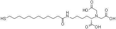 structure of CAS# 681239-95-2, N2,N2-双(羧甲基)-N6-(12-巯基-1-氧代十二烷基)-L-赖氨酸