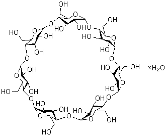 structure of CAS# 68168-23-0, beta-Cyclodextrin hydrate
