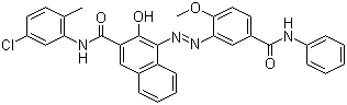 CAS 登录号：68227-78-1, 颜料红 147, N-(5-氯-2-甲基苯基)-3-羟基-4-[[2-甲氧基-5-[(苯基氨基)羰基]苯基]偶氮]萘-2-甲酰胺