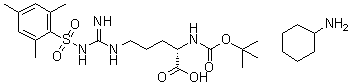 structure of CAS# 68262-72-6, N2-[叔丁氧羰基]-N5-[亚氨基[[(2,4,6-三甲基苯基)磺酰基]氨基]甲基]-L-鸟氨酸环己胺盐